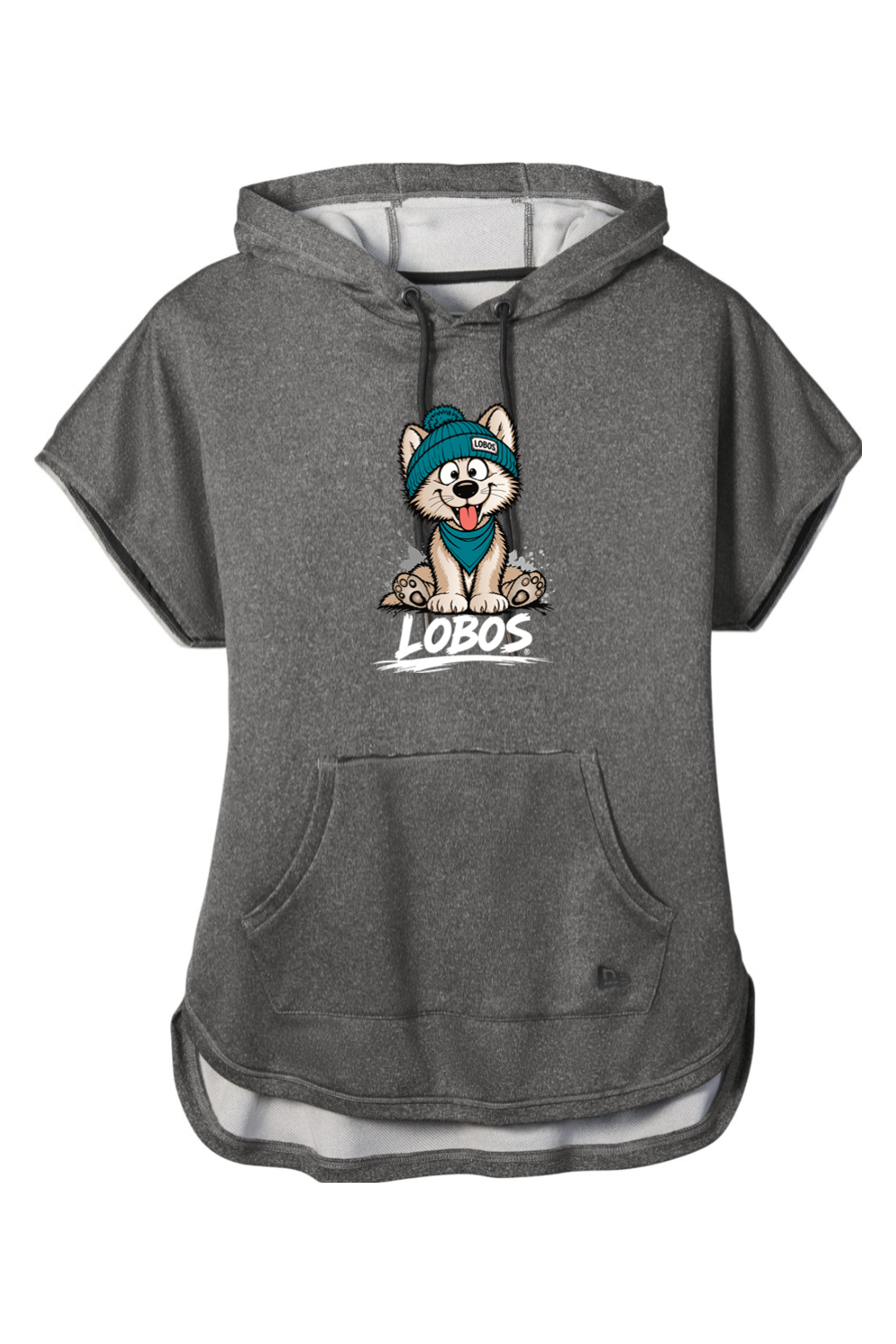 Lobo Pup - New Era Ladies Performance Terry Short Sleeve Hoodie