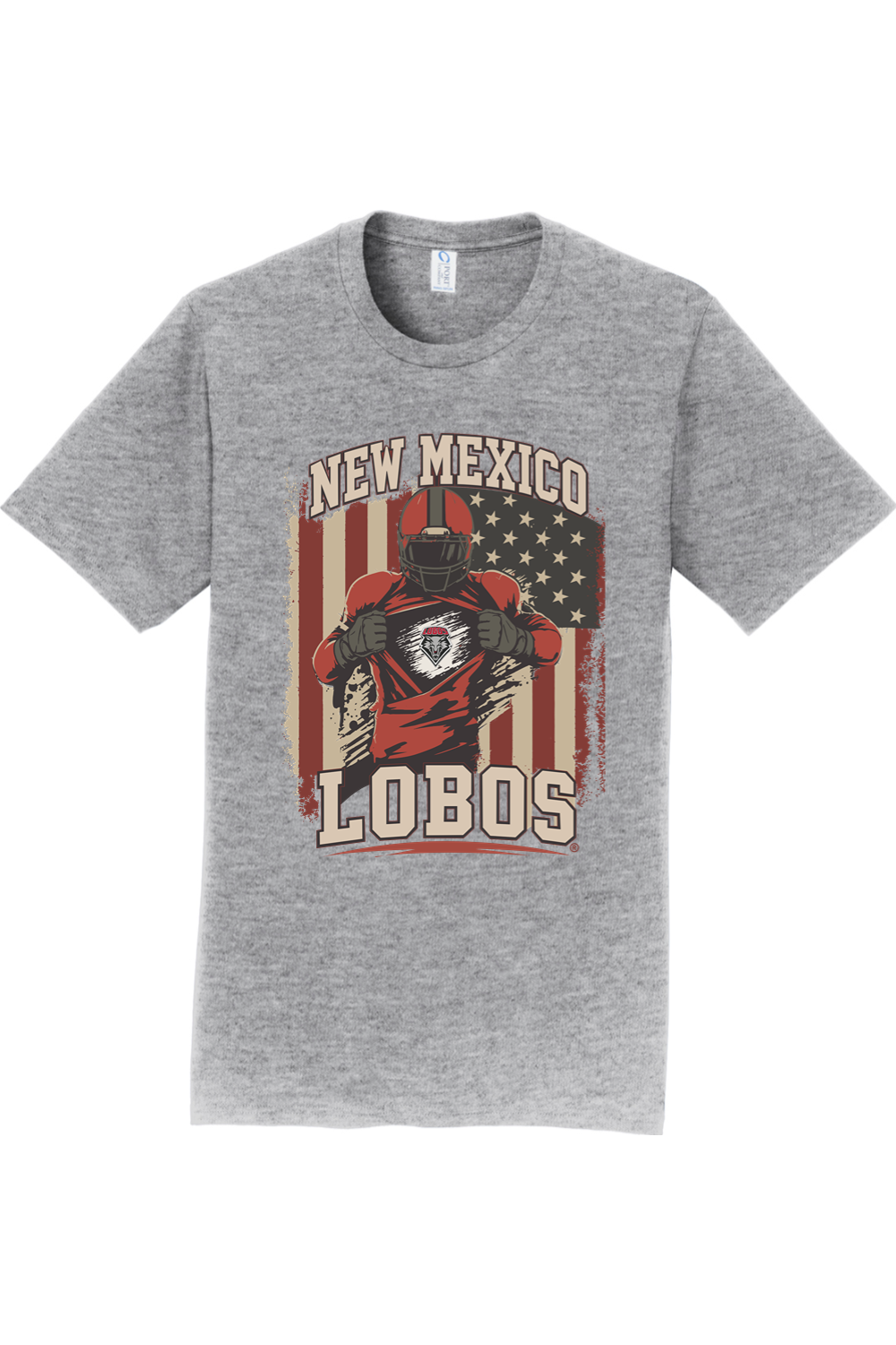 Lobos Gridiron Flag - Port & Company Fan Favorite Tee