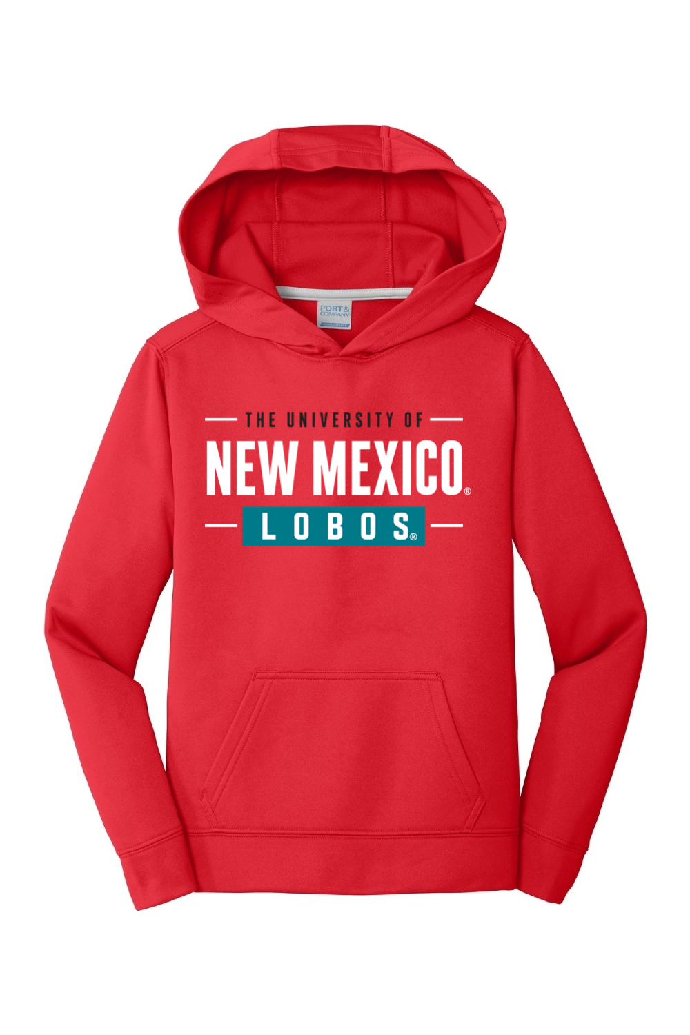 New Mexico Bold - Port & Company Youth Performance Fleece Pullover Hooded Sweatshirt