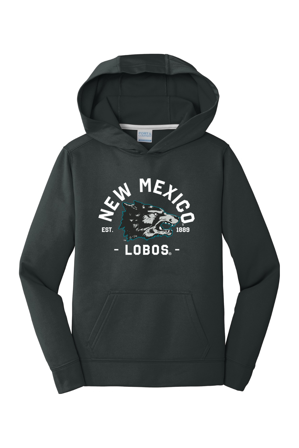 Lobos Vintage 1889 - Port & Company Youth Performance Fleece Pullover Hooded Sweatshirt