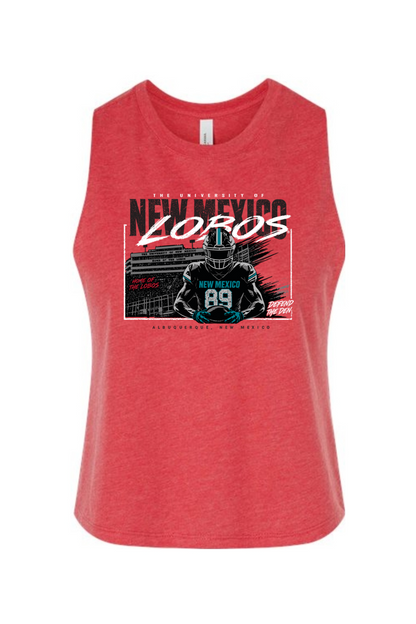 Lobos Stadium - Bella + Canvas Women's Racerback Cropped Tank (BC6682)