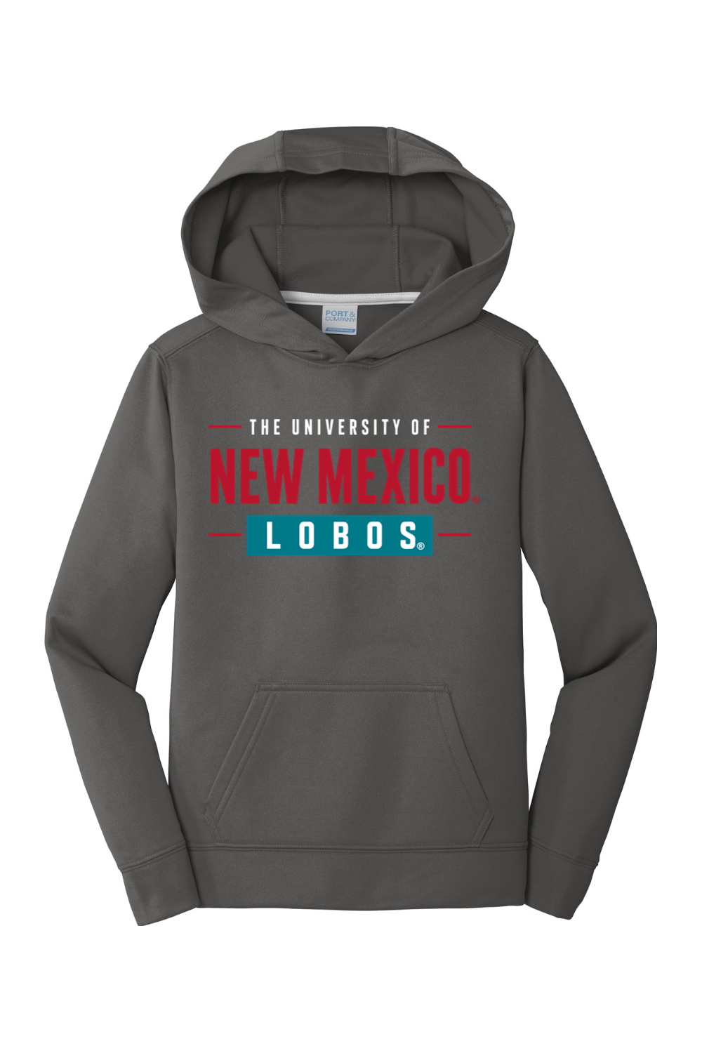 New Mexico Bold - Port & Company Youth Performance Fleece Pullover Hooded Sweatshirt