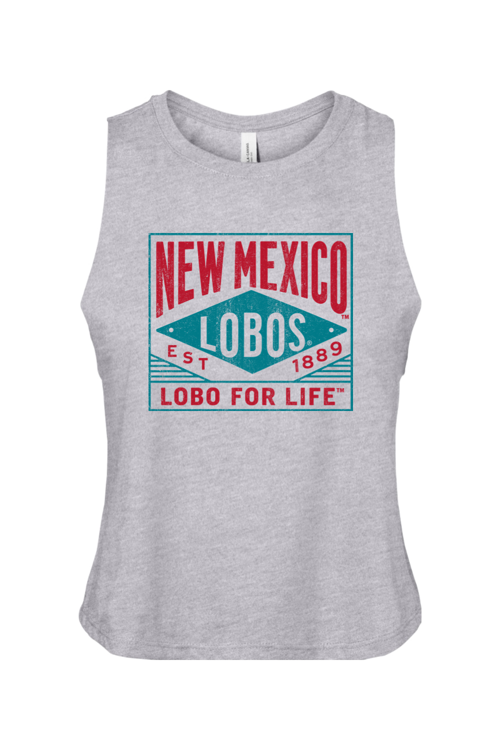 Lobo for Life 1889 - Bella + Canvas Women's Racerback Cropped Tank (BC6682)