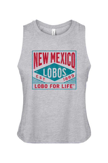 Lobo for Life 1889 - Bella + Canvas Women's Racerback Cropped Tank (BC6682)