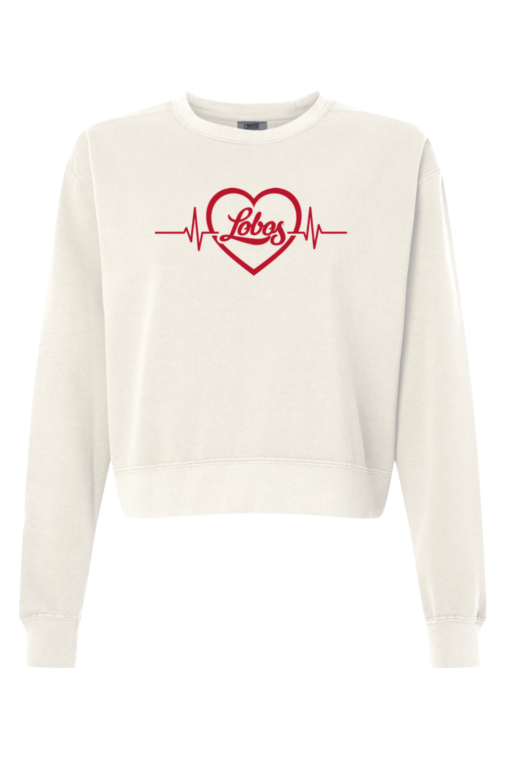 Lobos Heartbeat - Comfort Colors Women's Garment-Dyed Mid-Length Crewneck Sweatshirt