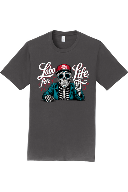 Lobo for Life Sugar Skull - Port & Company Fan Favorite Tee