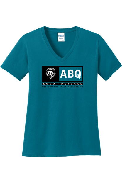 ABQ Heritage Football - Port & Company Ladies Core Cotton V-Neck Tee