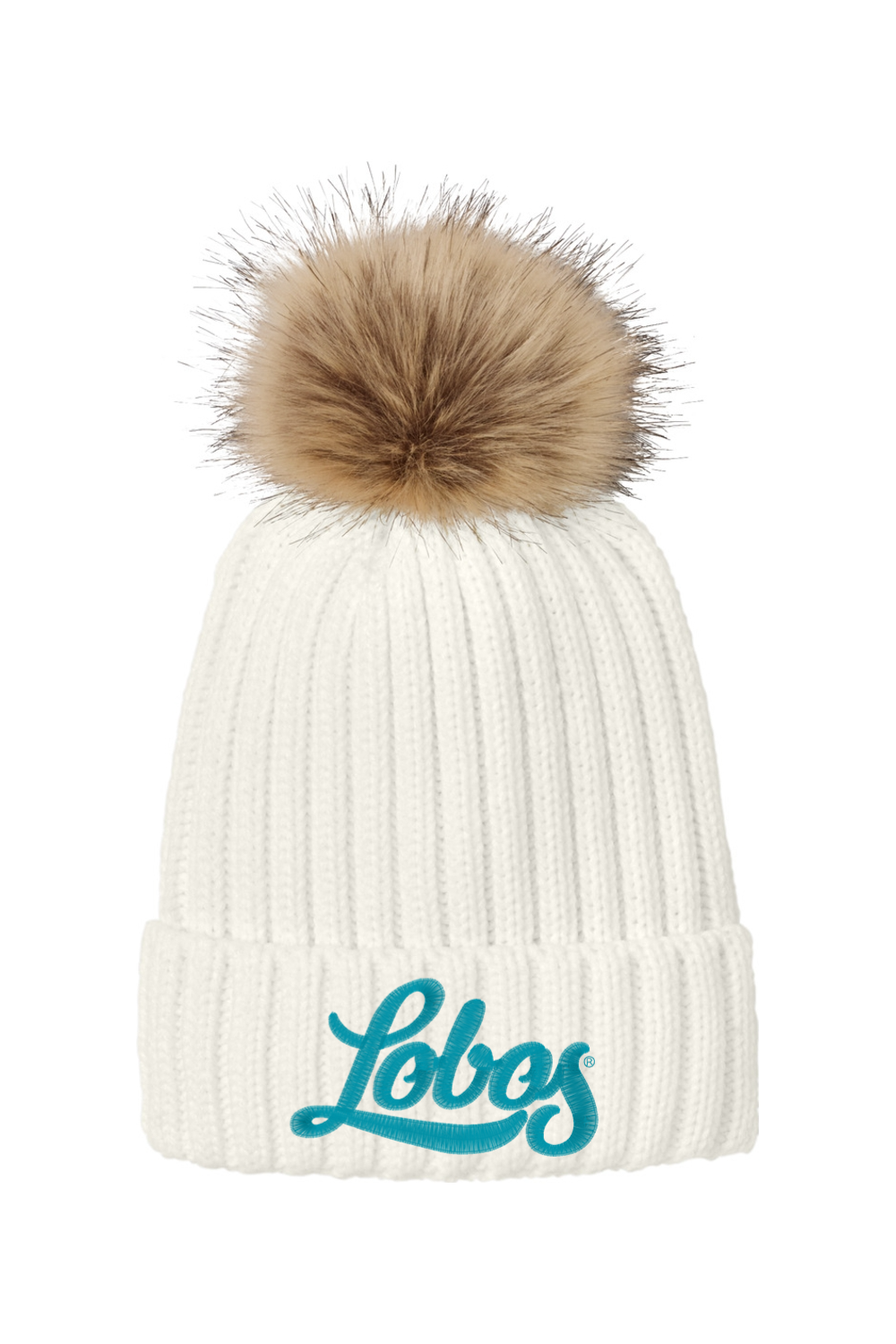 Lobos Script - Port Authority Faux Fur Pom Beanie