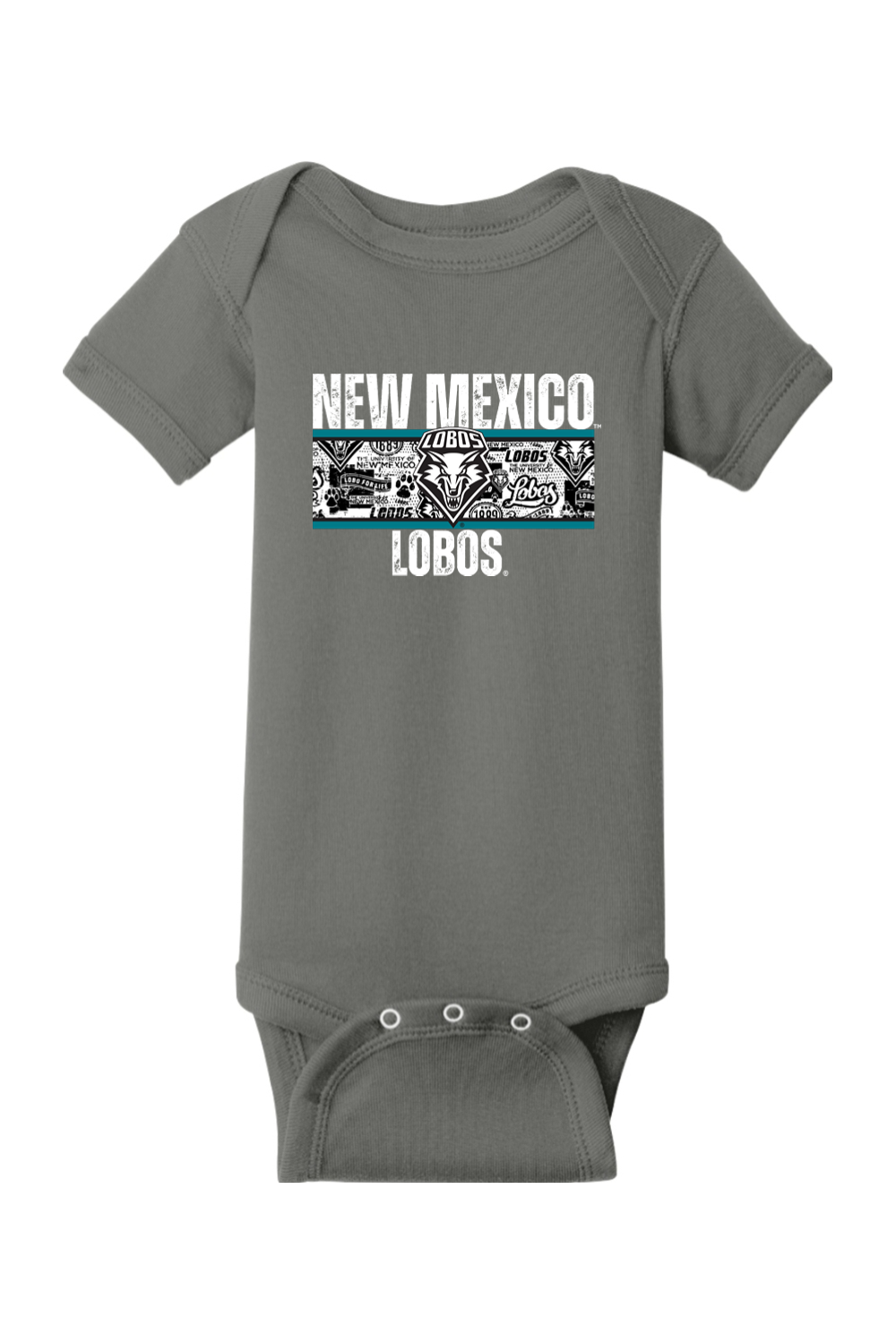 Lobos Heritage Collage - Rabbit Skins Infant Short Sleeve Baby Rib Bodysuit