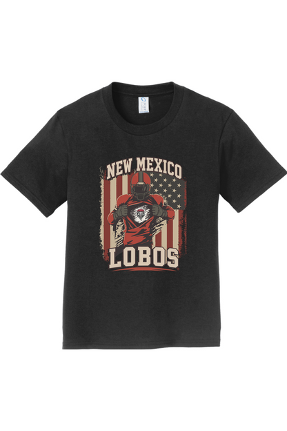 Lobos Gridiron Flag - Port & Company Youth Fan Favorite Tee