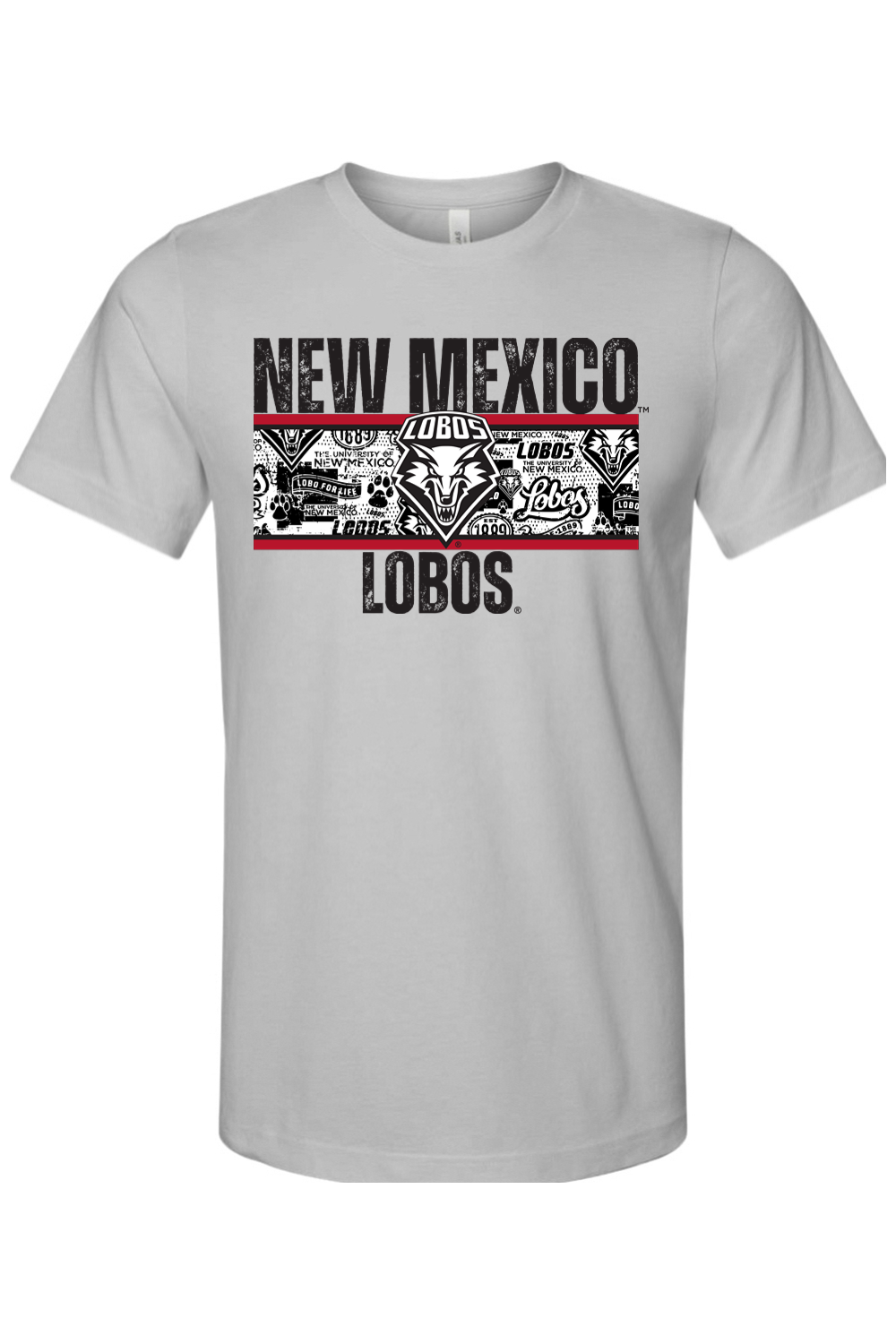 Lobos Heritage Collage - Bella + Canvas Jersey Tee