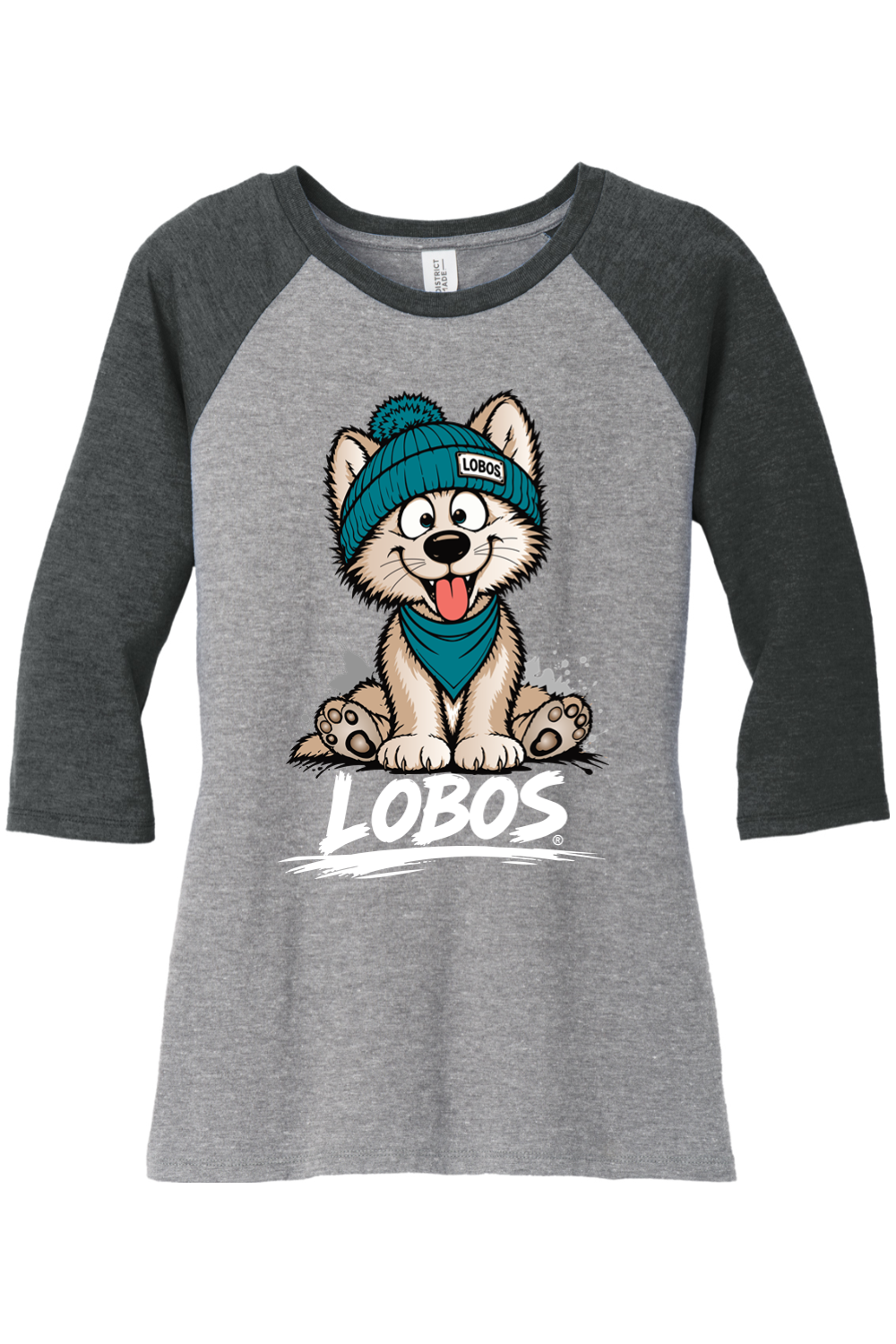 Lobo Pup - District Women’s Perfect Tri 3/4-Sleeve Raglan
