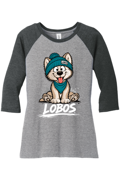 Lobo Pup - District Women’s Perfect Tri 3/4-Sleeve Raglan