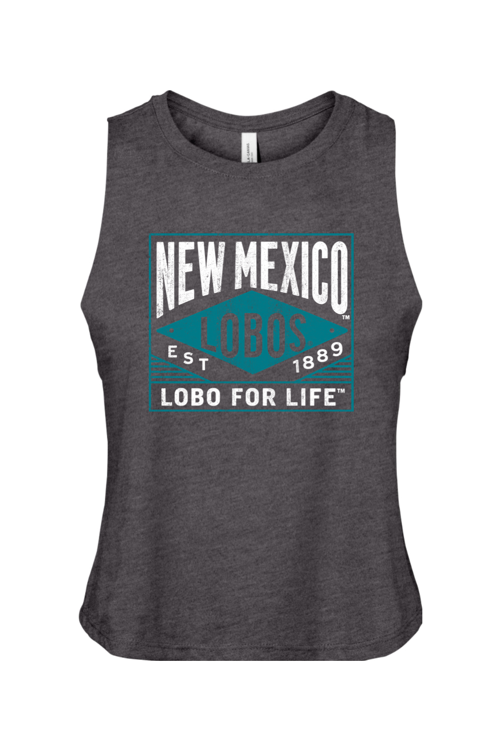 Lobo for Life 1889 - Bella + Canvas Women's Racerback Cropped Tank (BC6682)