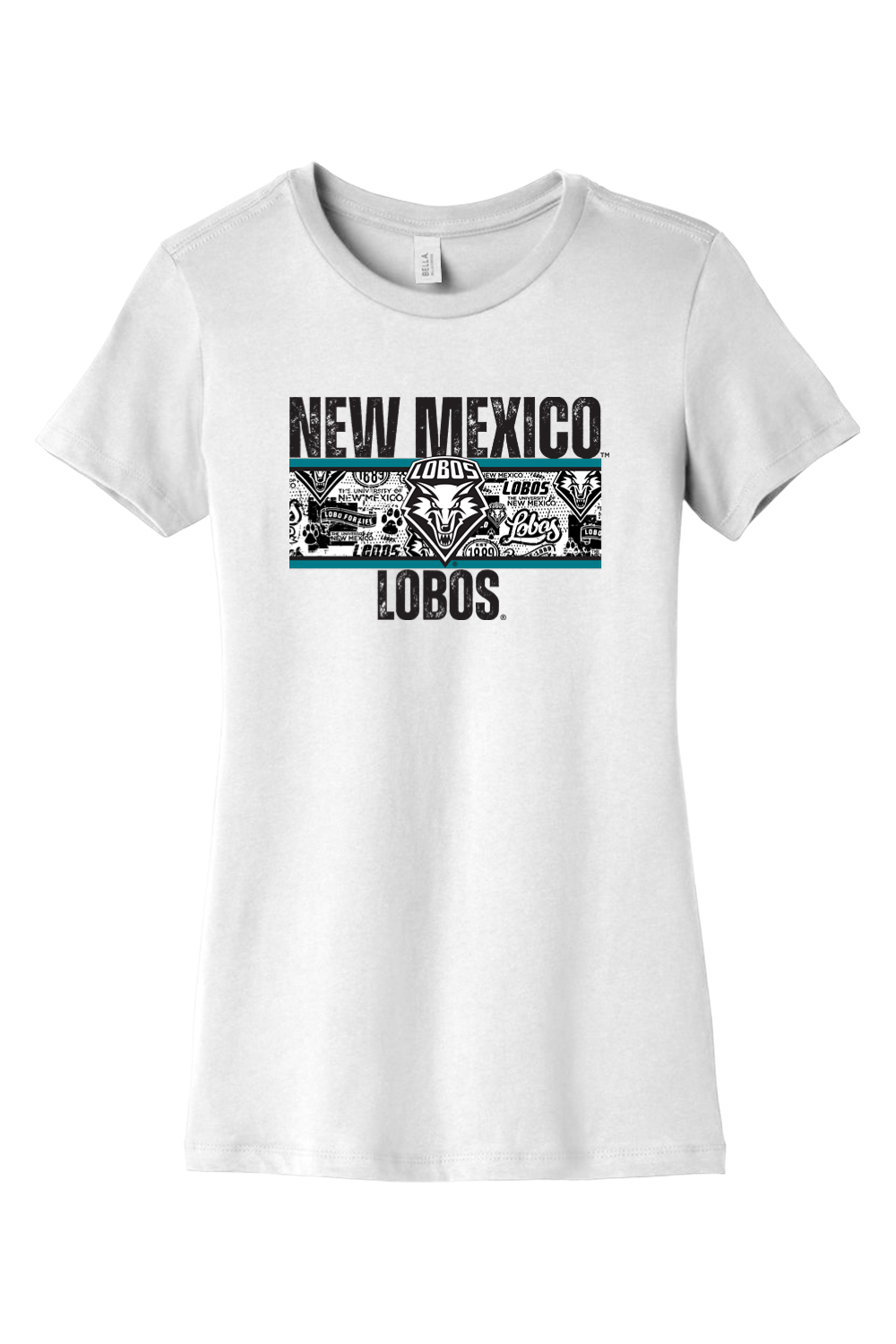Lobos Heritage Collage - BELLA+CANVAS Women’s Slim Fit Tee