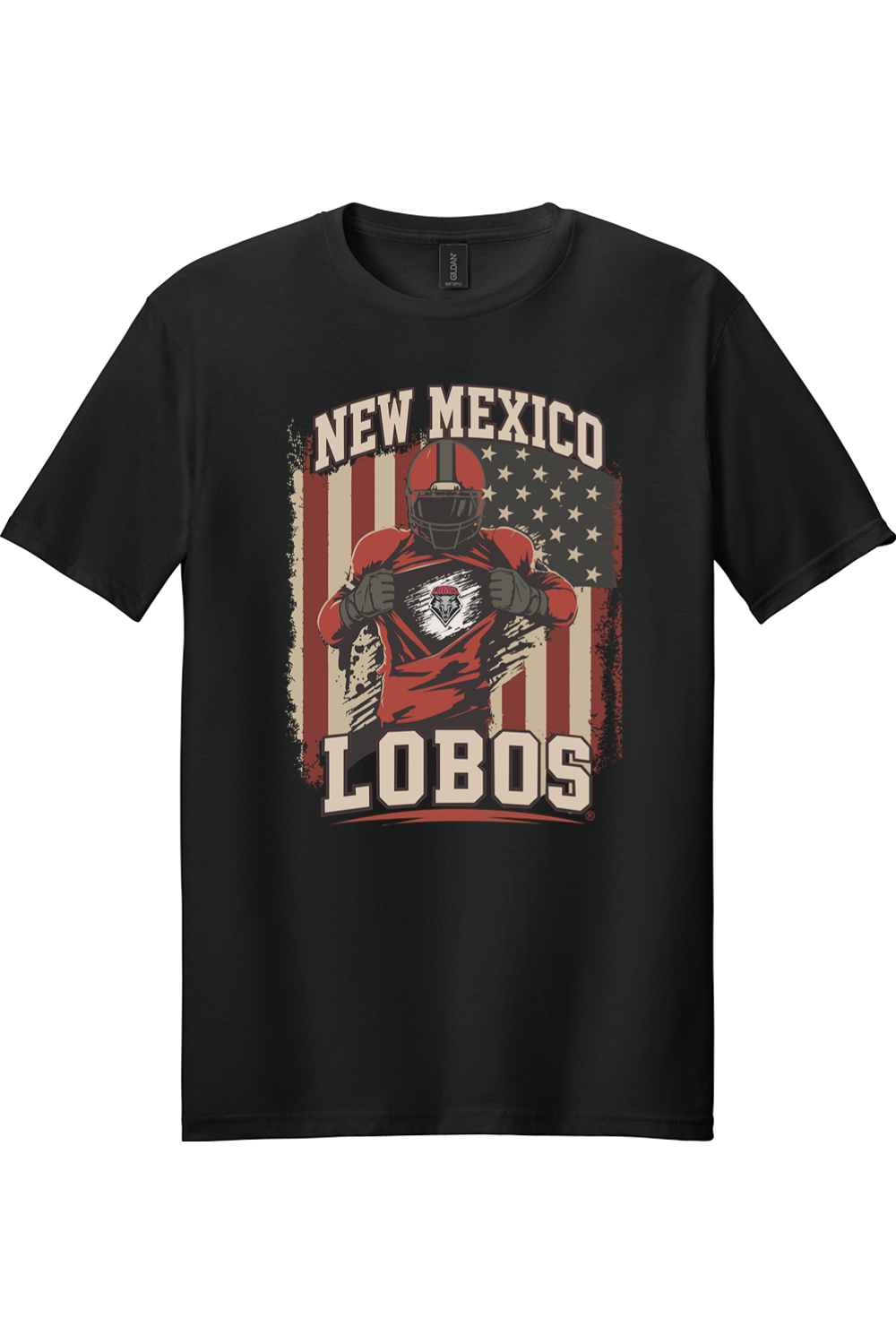 Lobos Gridiron Flag - Gildan Softstyle T-Shirt
