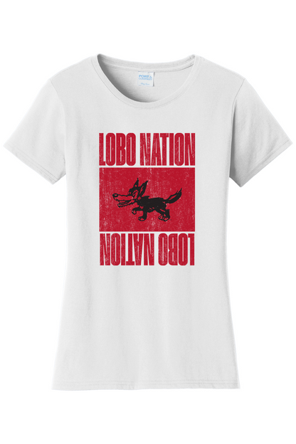 Lobo Nation Vintage - Port & Company Ladies Fan Favorite Tee
