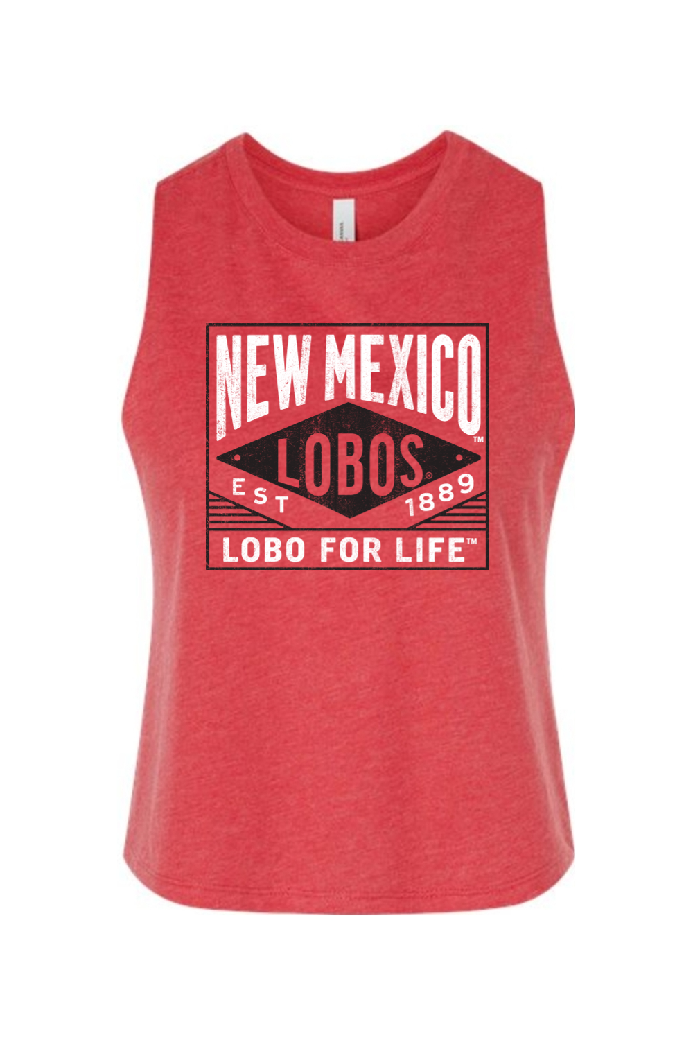 Lobo for Life 1889 - Bella + Canvas Women's Racerback Cropped Tank (BC6682)