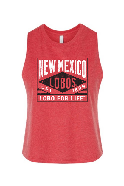 Lobo for Life 1889 - Bella + Canvas Women's Racerback Cropped Tank (BC6682)
