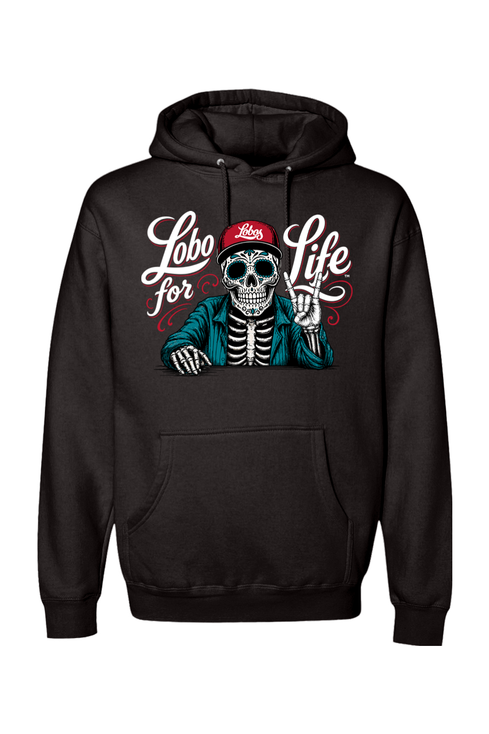 Lobos for Life Sugar Skull - Independent Trading Co. Heavyweight Hooded Sweatshirt