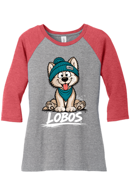 Lobo Pup - District Women’s Perfect Tri 3/4-Sleeve Raglan