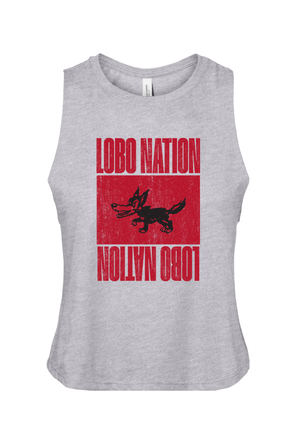 Lobo Nation Vintage - Bella + Canvas Women's Racerback Cropped Tank (BC6682)