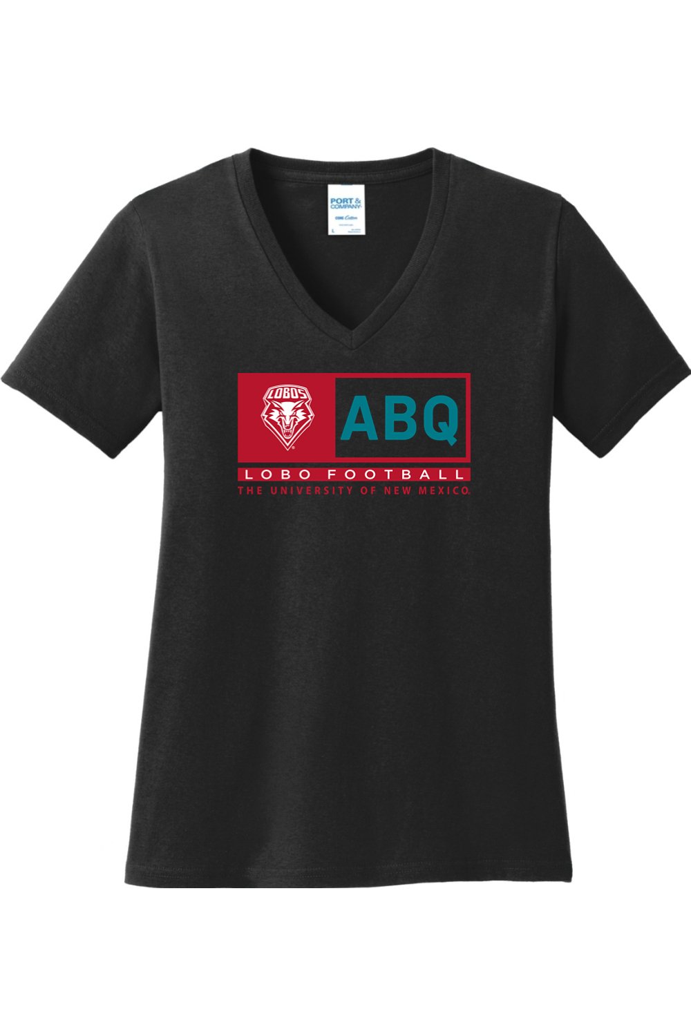 ABQ Heritage Football - Port & Company Ladies Core Cotton V-Neck Tee