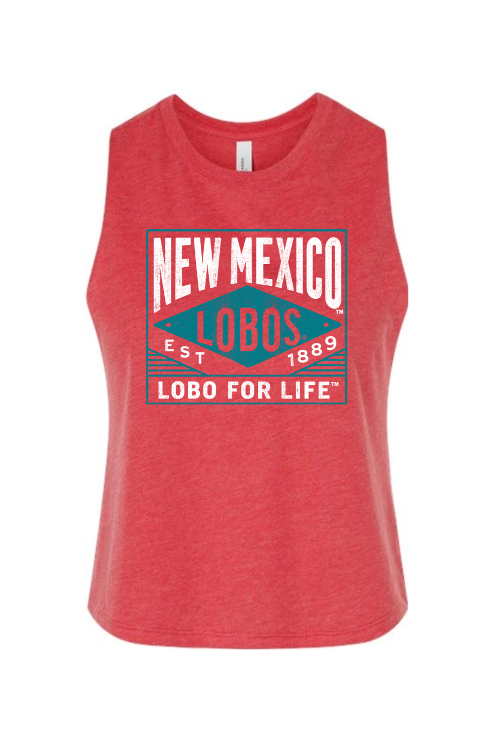 Lobo for Life 1889 - Bella + Canvas Women's Racerback Cropped Tank (BC6682)