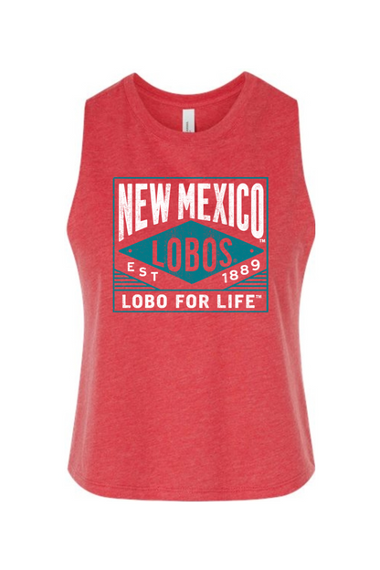 Lobo for Life 1889 - Bella + Canvas Women's Racerback Cropped Tank (BC6682)