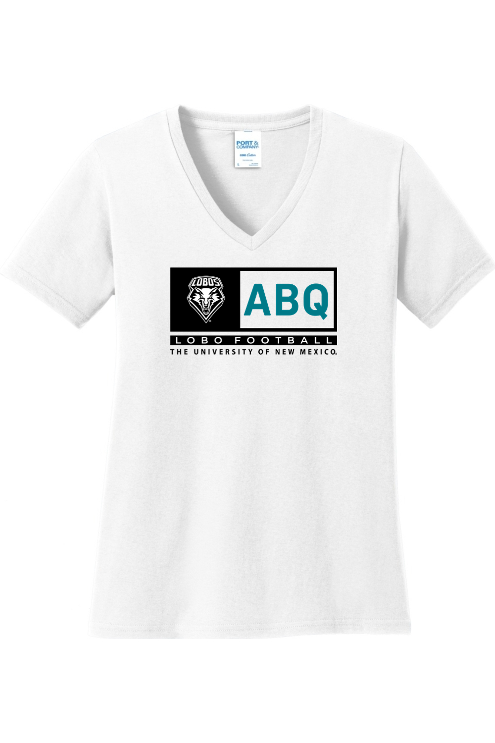 ABQ Heritage Football - Port & Company Ladies Core Cotton V-Neck Tee