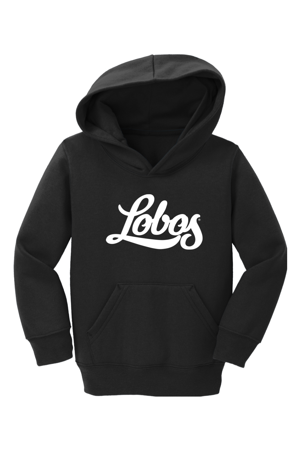 Lobos Script - Port & Company Toddler Core Fleece Pullover Hooded Sweatshirt