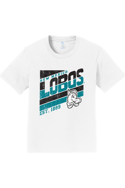 Lobos Retro-Stripe - Port & Company Youth Fan Favorite Tee