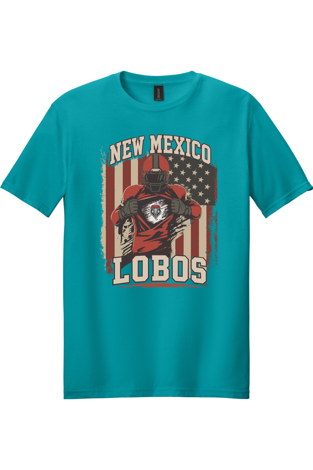 Lobos Gridiron Flag - Gildan Softstyle T-Shirt