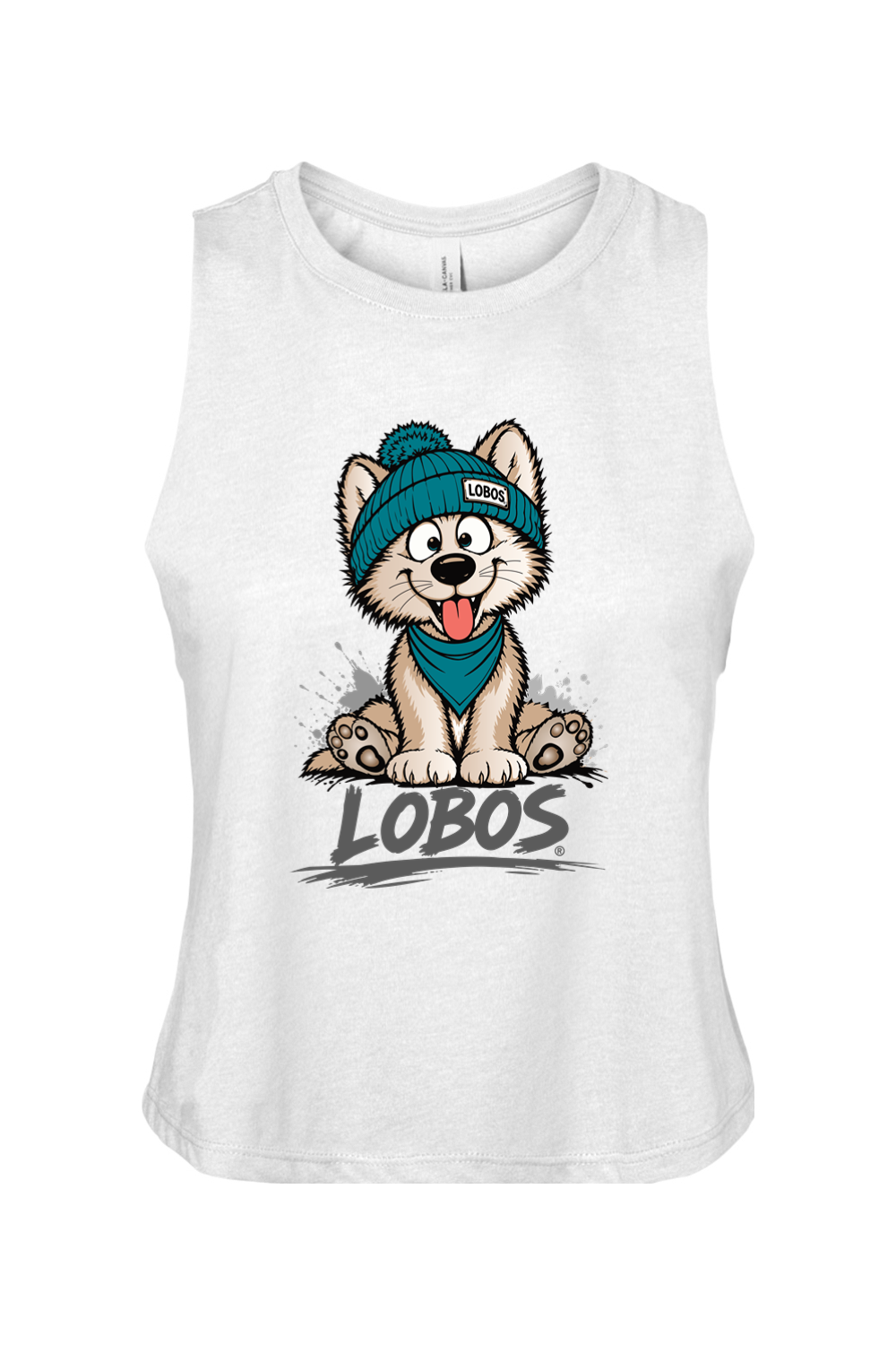 Lobo Pup - Bella + Canvas Women's Racerback Cropped Tank (BC6682)