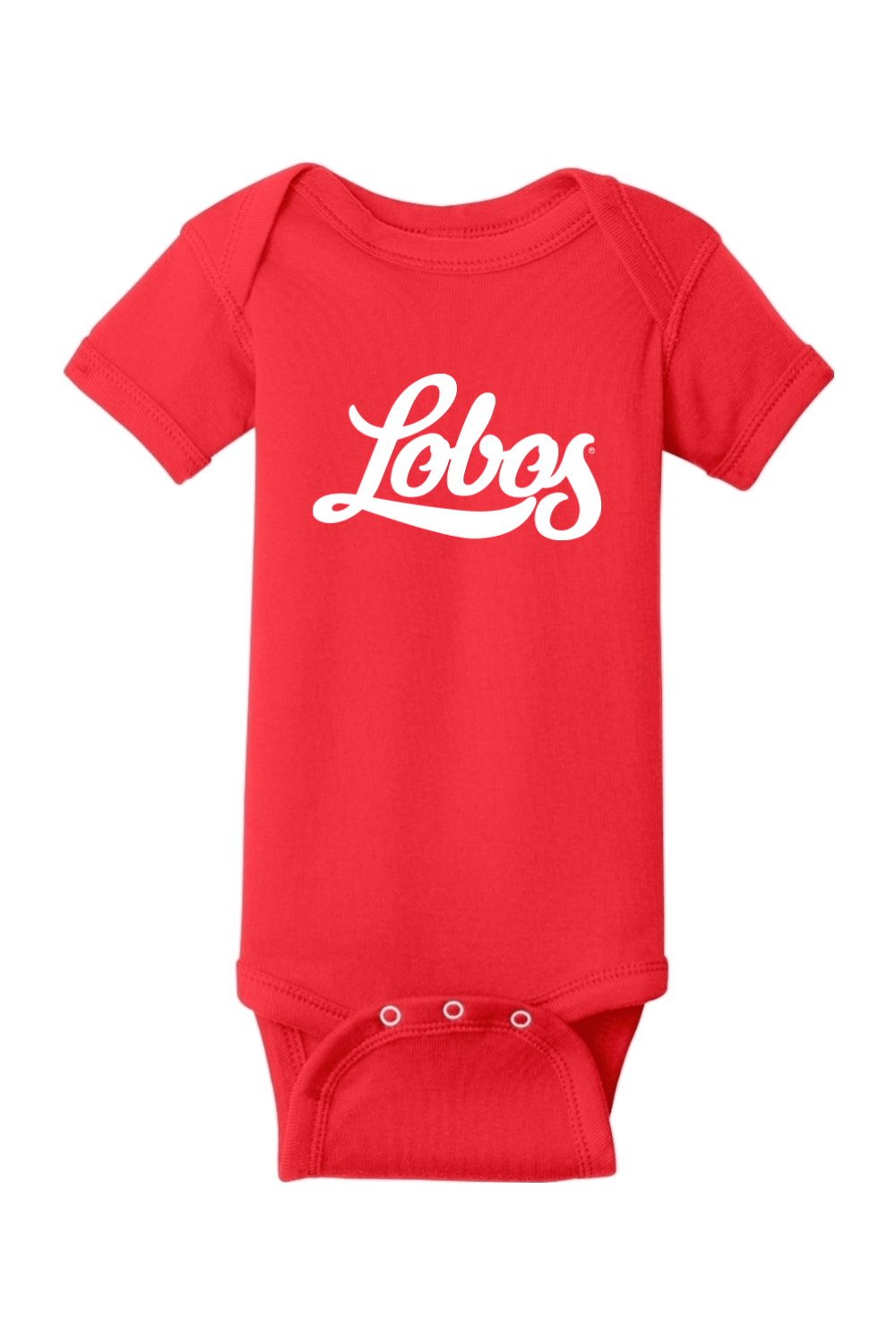 Lobos Script - Rabbit Skins Infant Short Sleeve Baby Rib Bodysuit