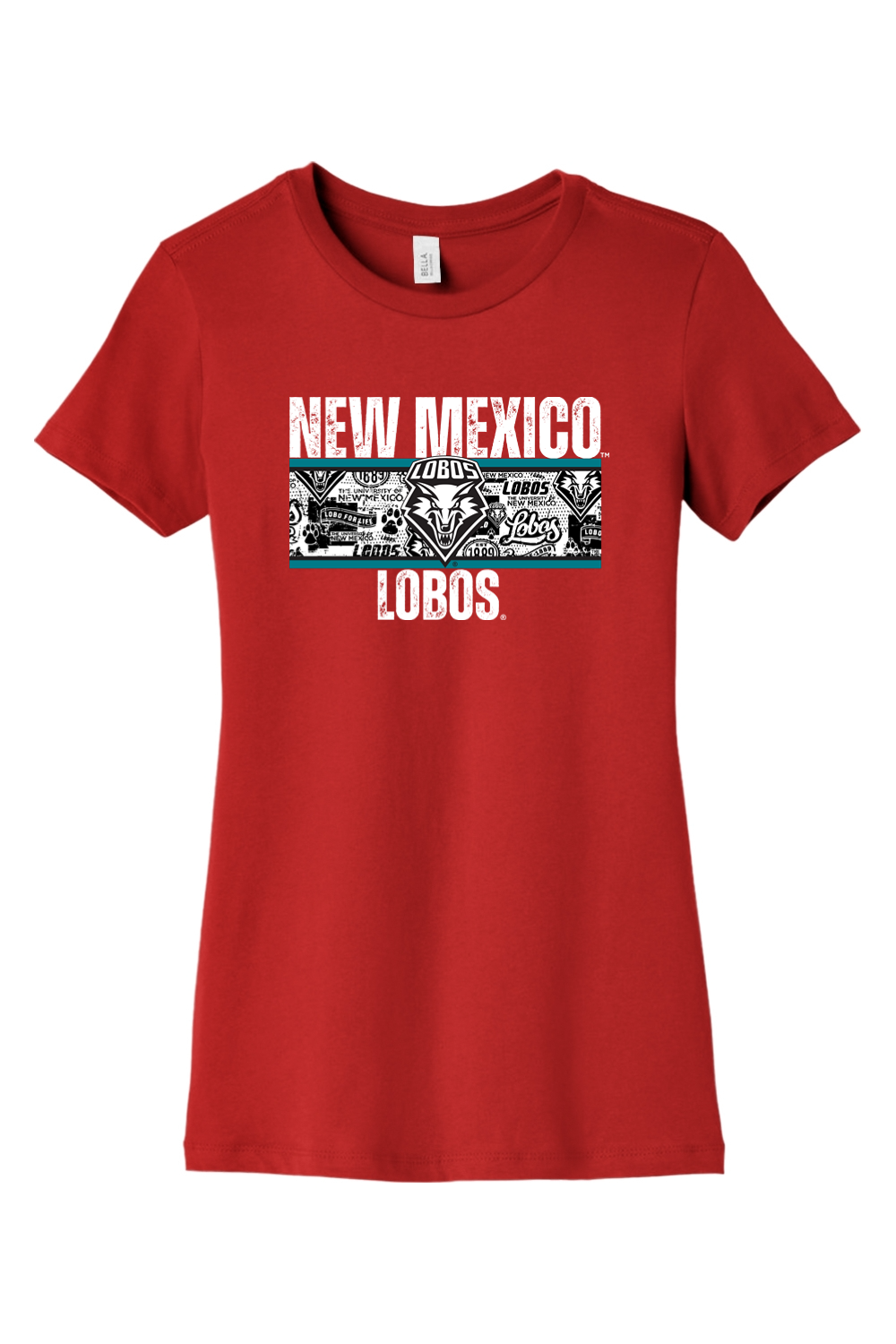Lobos Heritage Collage - BELLA+CANVAS Women’s Slim Fit Tee