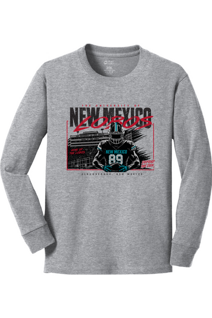 Lobos Stadium - Youth Port & Company Long Sleeve Core Cotton Tee