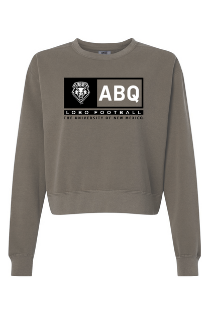 ABQ Heritage Football - Comfort Colors Women's Garment-Dyed Mid-Length Crewneck Sweatshirt