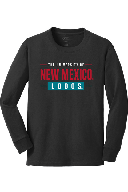New Mexico Bold - Youth Port & Company Long Sleeve Core Cotton Tee