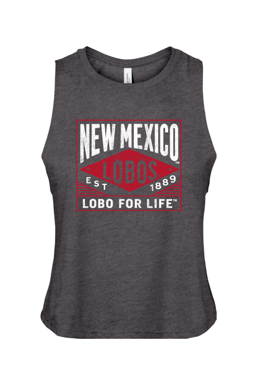 Lobo for Life 1889 - Bella + Canvas Women's Racerback Cropped Tank (BC6682)
