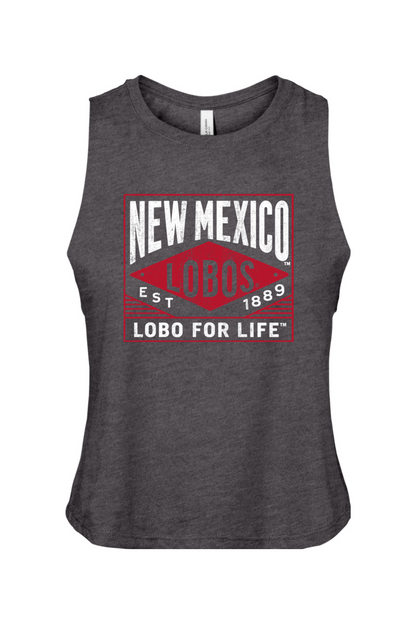 Lobo for Life 1889 - Bella + Canvas Women's Racerback Cropped Tank (BC6682)