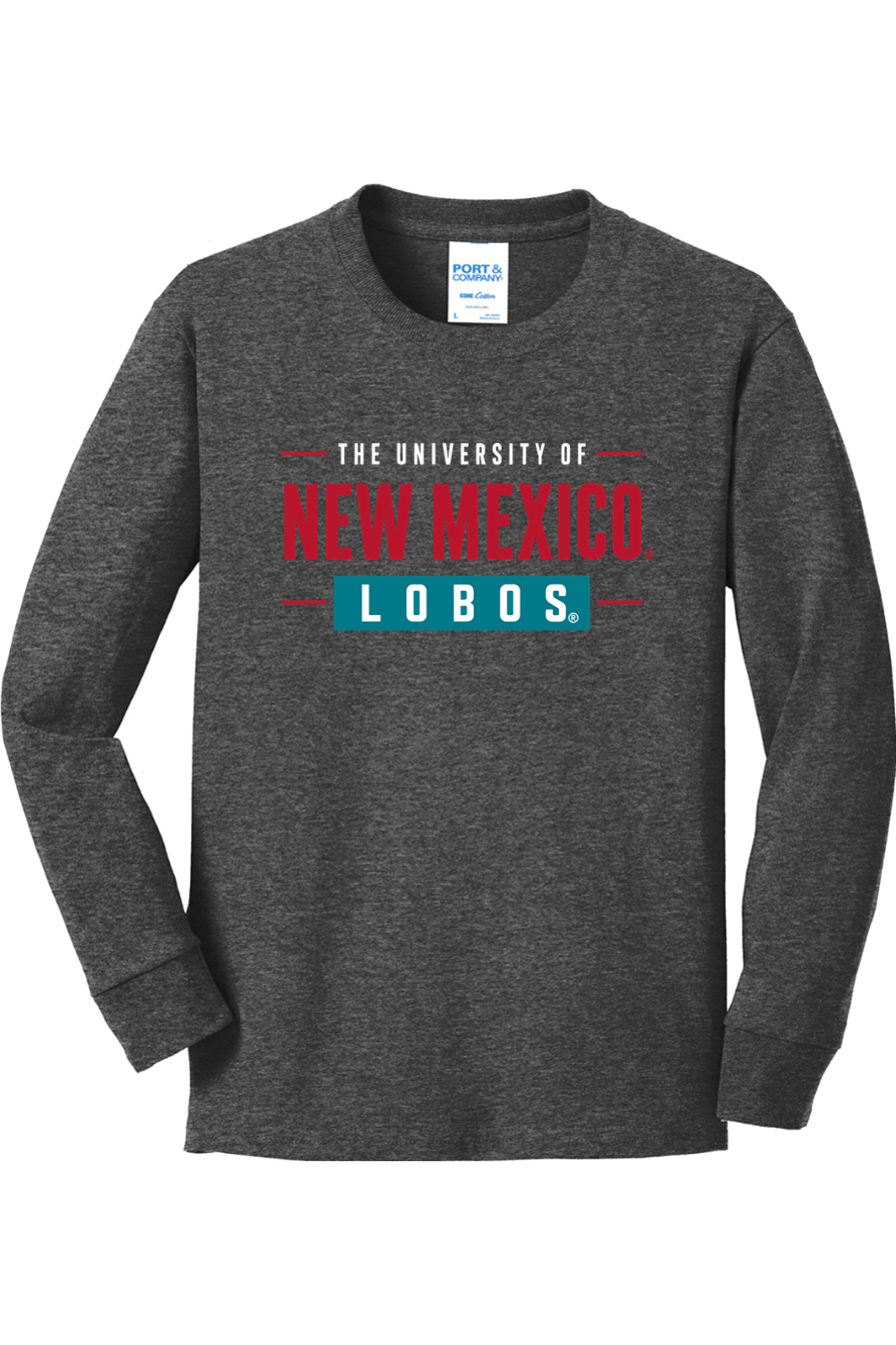 New Mexico Bold - Youth Port & Company Long Sleeve Core Cotton Tee