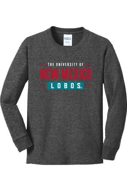 New Mexico Bold - Youth Port & Company Long Sleeve Core Cotton Tee