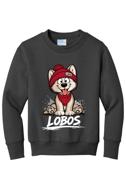 Lobo Pup - Port & Company Youth Core Fleece Crewneck Sweatshirt (PC78Y)