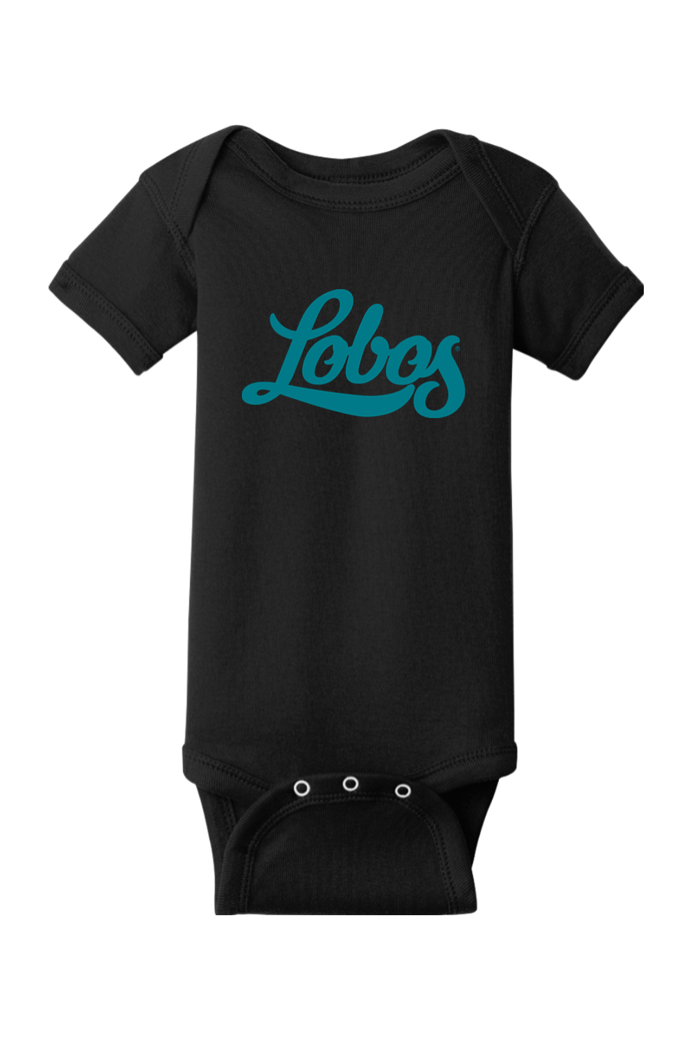 Lobos Script - Rabbit Skins Infant Short Sleeve Baby Rib Bodysuit