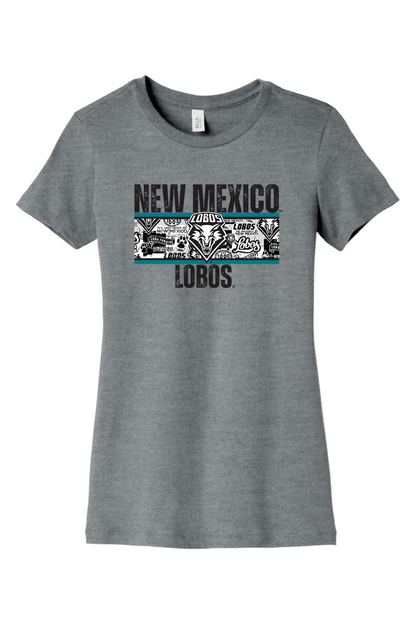 Lobos Heritage Collage - BELLA+CANVAS Women’s Slim Fit Tee
