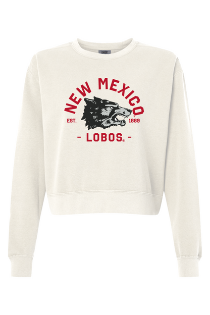 Lobos Vintage 1889 - Comfort Colors Women's Garment-Dyed Mid-Length Crewneck Sweatshirt