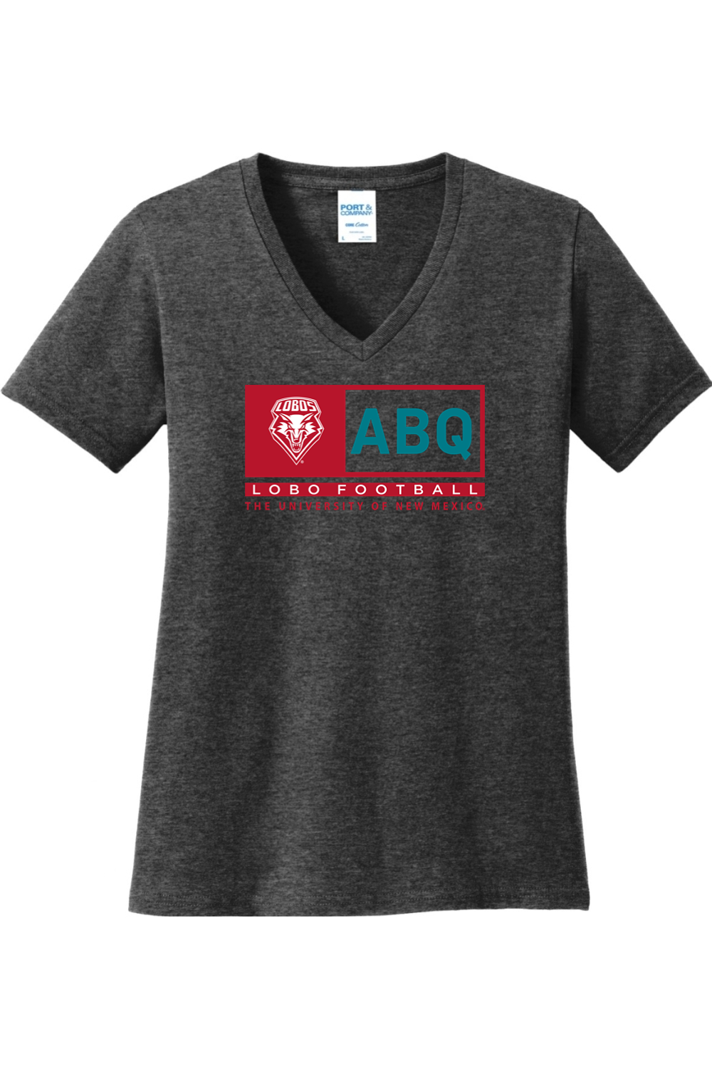 ABQ Heritage Football - Port & Company Ladies Core Cotton V-Neck Tee