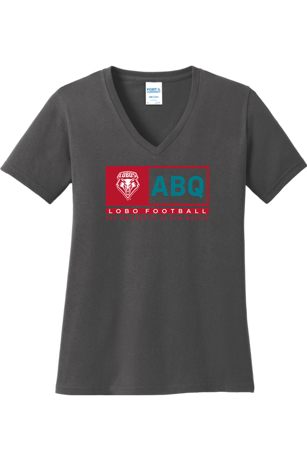 ABQ Heritage Football - Port & Company Ladies Core Cotton V-Neck Tee