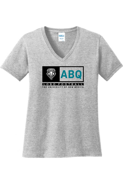 ABQ Heritage Football - Port & Company Ladies Core Cotton V-Neck Tee